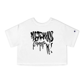 Moschino Couture Graffiti Champion Women Cropped T-Shirt CTB2884