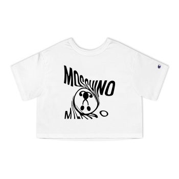 Moschino Double Question Mark Logo Champion Women Cropped T-Shirt CTB2892