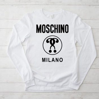 Moschino Double Question Mark Logo Kid Tee Unisex Longsleeve Shirt LTB0888