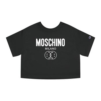 Moschino Double Smile Logo Champion Women Cropped T-Shirt CTB2880