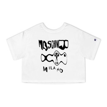 Moschino Milano Graffiti Champion Women Cropped T-Shirt CTB2897