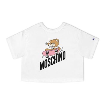 Moschino Skater Teddy Bear Champion Women Cropped T-Shirt CTB2890