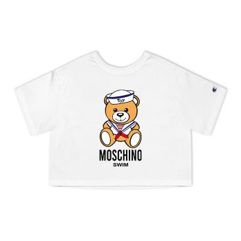 Moschino Swim Teddy Bear Champion Women Cropped T-Shirt CTB2885