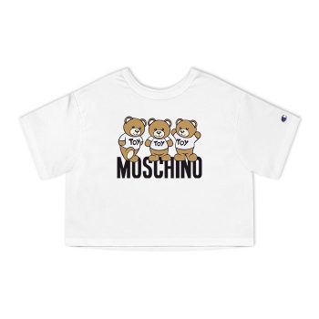 Moschino Teddy Bear Champion Women Cropped T-Shirt CTB2889