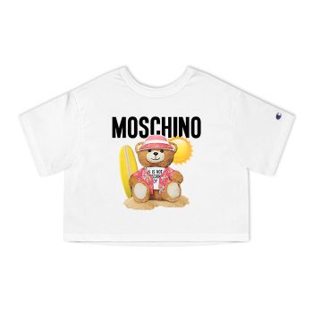 Moschino Teddy Bear Champion Women Cropped T-Shirt CTB2891