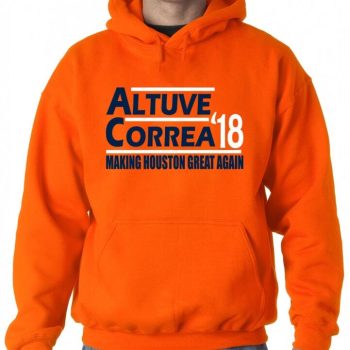 Orange Jose Altuve Carlos Correa Houston Astros 18 Hoodie Hooded Sweatshirt