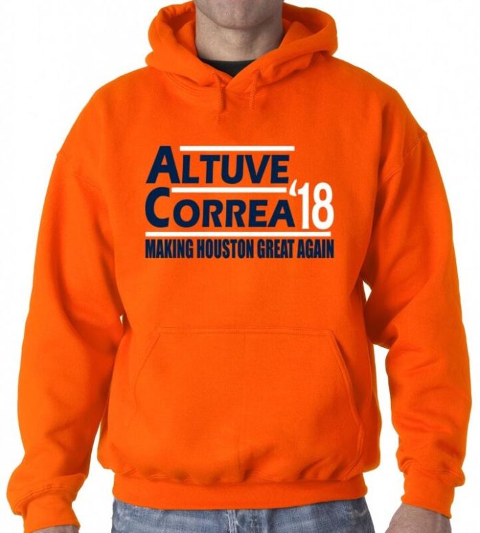 Orange Jose Altuve Carlos Correa Houston Astros 18 Hoodie Hooded Sweatshirt