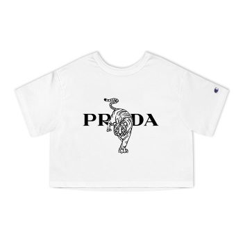Prada Logo Luxury Champion Women Cropped T-Shirt CTB2542