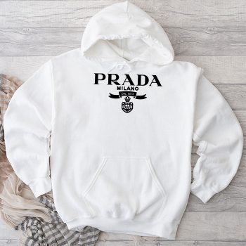 Prada Logo Luxury Unisex Pullover Hoodie HTB0840