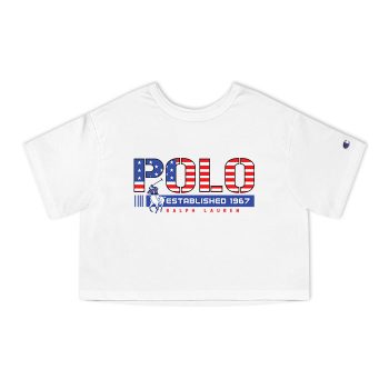 Ralph Lauren Camiseta Polo Infantil Lettering Branca Champion Women Cropped T-Shirt CTB2747