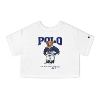 Ralph Lauren Polo Sport Bear Teddy Champion Women Cropped T-Shirt CTB2768