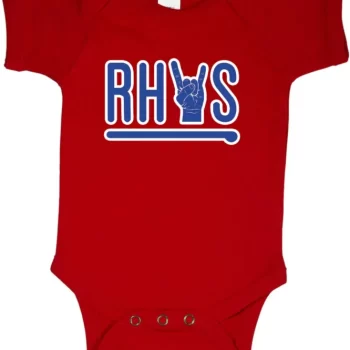 Red Baby Onesie Rhys Hoskins Philadelphia Phillies Home Run Rock Out Creeper Romper