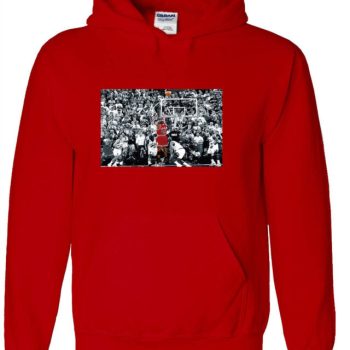 Red Michael Jordan Chicago "The Shot" Hooded Sweatshirt Unisex Hoodie