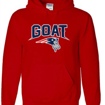 Red Tom Brady New England Patriots "New Goat Logo" Unisex Hoodie Hooded Sweatshirt