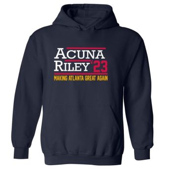Ronald Acuna Jr Austin Riley Atlanta Braves 2023 Crew Hooded Sweatshirt Unisex Hoodie