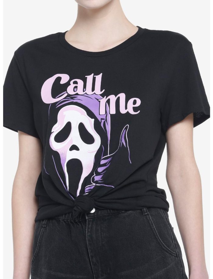 Scream Ghost Face Call Me Boyfriend Fit Girls T-Shirt Women Lady T-Shirt HTS4763