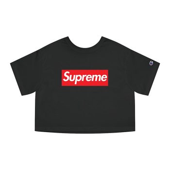 Supreme Luxury Logo Champion Women Cropped T-Shirt CTB2919