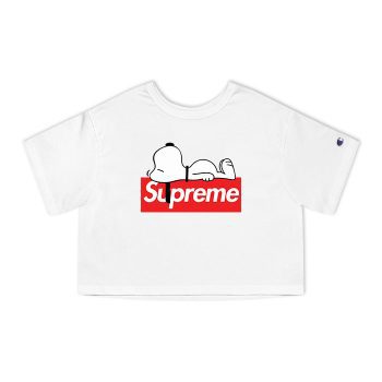 Supreme Snoppy Champion Women Cropped T-Shirt CTB2938