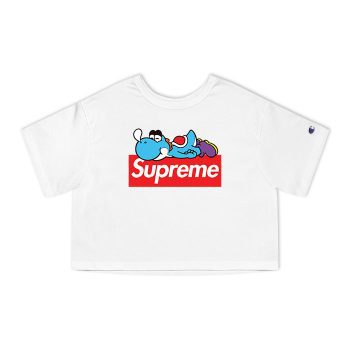 Supreme Yoshi Blue Mario Champion Women Cropped T-Shirt CTB2954