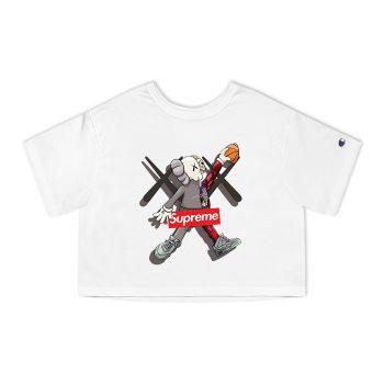 Supreme x Kaws Bearbrick Champion Women Cropped T-Shirt CTB2942