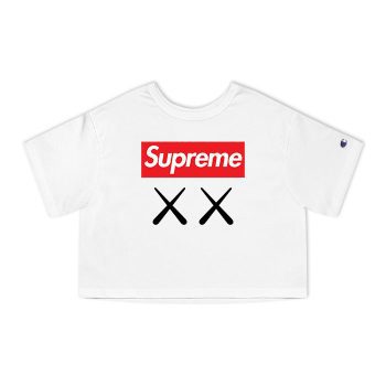 Supreme x Kaws Logo Champion Women Cropped T-Shirt CTB2933