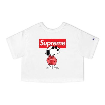 Supreme x Louis Vuitton Snoppy Champion Women Cropped T-Shirt CTB2931