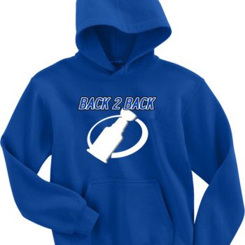 Tampa Bay Lightning Stanley Cup Champions Back 2 Back Crew Hooded Sweatshirt Unisex Hoodie