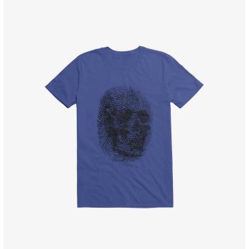 Unique And Equal Skull Fingerprint Royal Blue Kid Tee - Unisex T-Shirt HTS3867