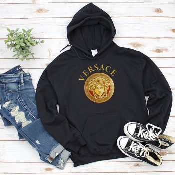 Versace Medusa Gold Luxury Logo Unisex Pullover Hoodie HTB0892