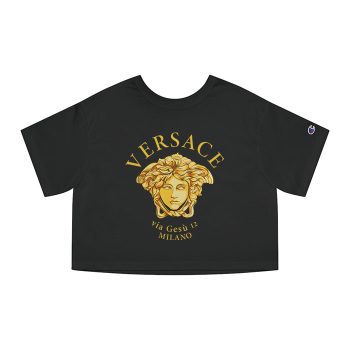 Versace Medusa Via Gesu 12 Milano Champion Women Cropped T-Shirt CTB2596