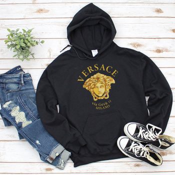 Versace Medusa Via Gesu 12 Milano Unisex Pullover Hoodie HTB0895