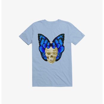 Wings Of Death Butterfly Skull Light Blue Kid Tee - Unisex T-Shirt HTS3972
