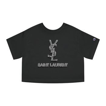 Yves Saint Laurent Diamond Logo Luxury Champion Women Cropped T-Shirt CTB2729