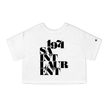 Yves Saint Laurent Logo Luxury Champion Women Cropped T-Shirt CTB2723
