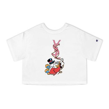 Yves Saint Laurent Logo Luxury Scrooge Mcduck Champion Women Cropped T-Shirt CTB2730