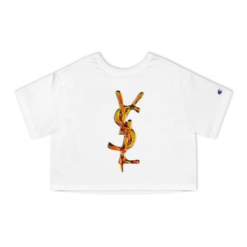 Yves Saint Laurent Lollipops Logo Luxury Champion Women Cropped T-Shirt CTB2726