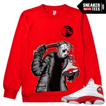Grey Toe 13S Crewneck Sweatshirt To Match Friday The 13Th In Red Crewneck Sweatshirt