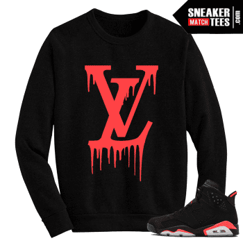 Infrared 6S Black Crewneck Sweater Lv Drip