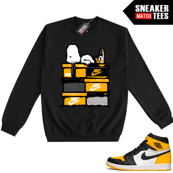 Jordan 1 Taxi Sneaker Match Crewneck Sweatshirt Black Sneakerhead Snoopy