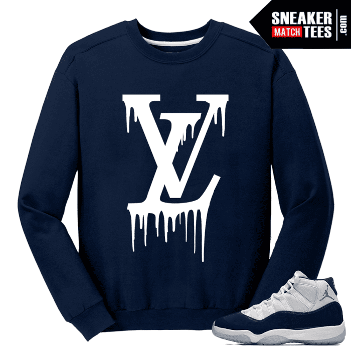 Jordan 11 Midnight Navy Crewneck Sweater Lv Drip