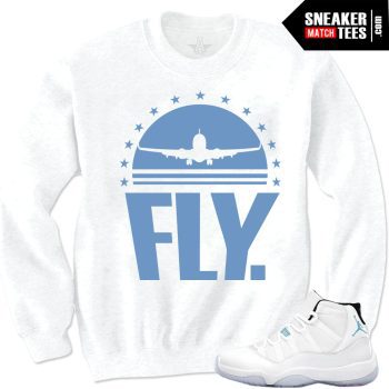 Legend Blue 11 S Fly In White Crewneck Sweatshirt