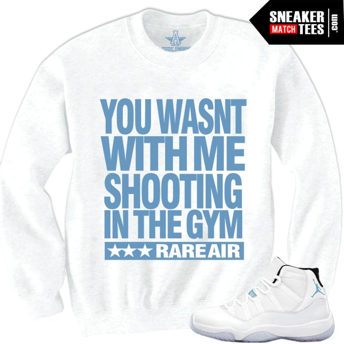 Legend Blue 11 S Shooting In White Crewneck Sweatshirt