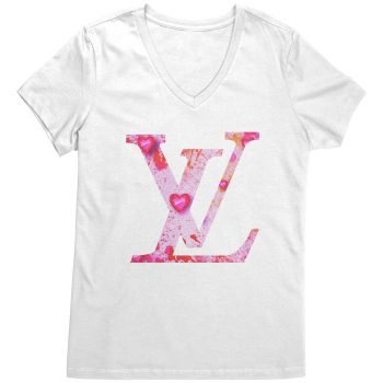 Louis Vuitton Logo With Love Womens V-Neck Shirt
