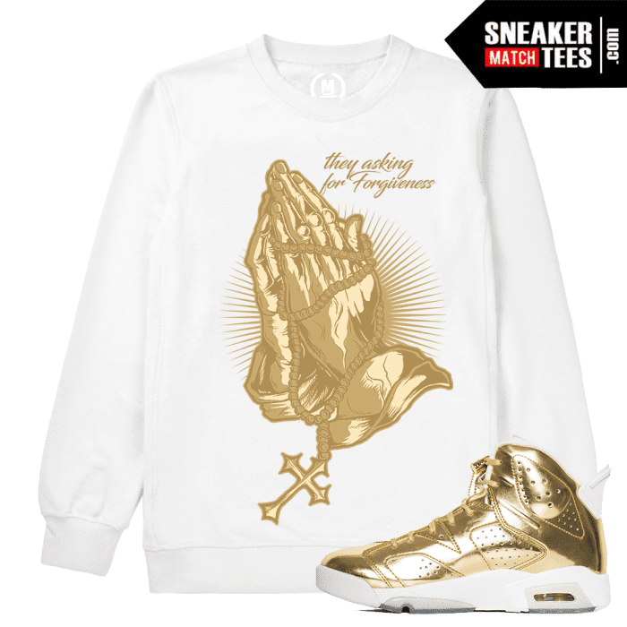 Match Jordan 6 Pinnacle Forgiveness White Sweatshirt Crewneck