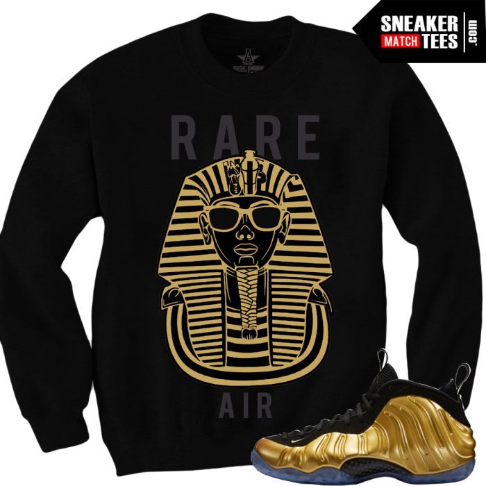 Nike Foamposite One Gold Matching S Shirts Rare Pharaoh Black Crewneck Sweatshirt Streetwear Online