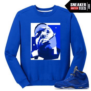 Notorious Big Crewneck Sweatshirt Blue Suede 5S Royal Blue Crewneck Sweatshirt