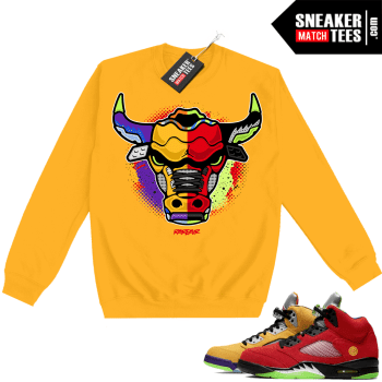 What The 5S Sweatshirt Crewneck Yellow Rare Air Bull