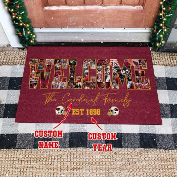 Arizona Cardinals Custom Name And Year Welcome Doormat Welcome DM1346
