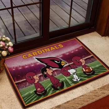 Arizona Cardinals NFL Snoopy And Friends At The Football Stadium Doormat Welcome Mat DM1777