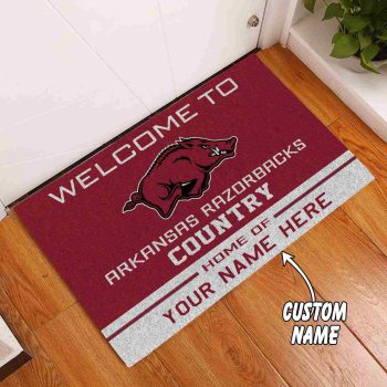 Arkansas Razorbacks Country Custom Name Funny Luxury Front Entrance Doormat Welcome Mat DM2023